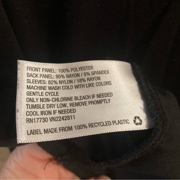 Merona black blouse with lace cap sleeves - Picture 8 of 8